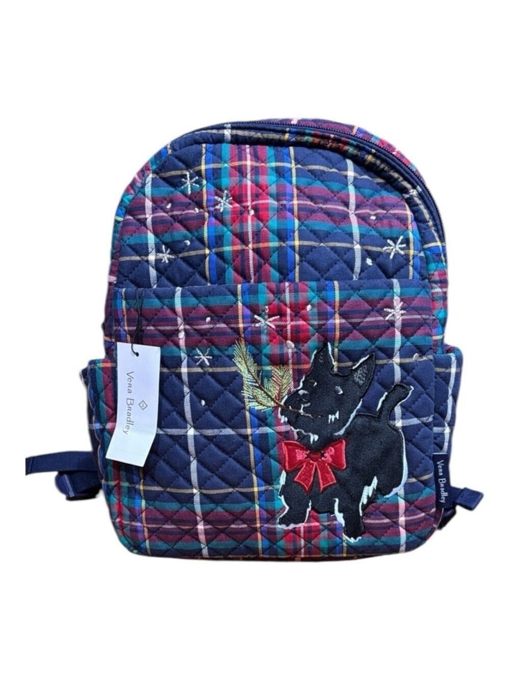 Vera Bradley Plaid Scottie Dog Backpack Size 10”x12”x5” Blue/Red